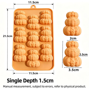 แม่พิมพ์ซิลิโคนรูปฟักทองฮาโลวีน เกรดอาหาร 9 ช่อง ปลอดสาร BPA ไม่ติดกระทะ ล้างในเครื่องล้างจานได้ ใช้ในครัวเรือน ทำเค้ก ช็อกโกแลต ลูกอม - Product Image 5