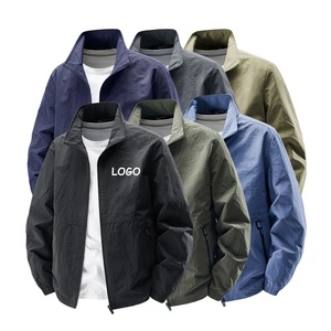 Oem Men's Custom Logo Full Zip up Nylon Stand <strong>Colar</strong> Woven Outdoor Sport Softshell Windbreaker <strong>Jacket</strong> for Men - Product Image 2