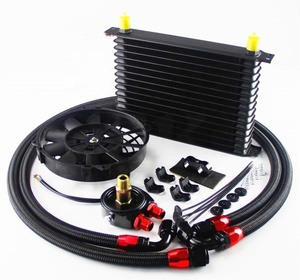 Phổ 15 Hàng 262 mét AN10 nhôm dầu Cooler Kit + 7 "Quạt điện Kit - Product Image 1