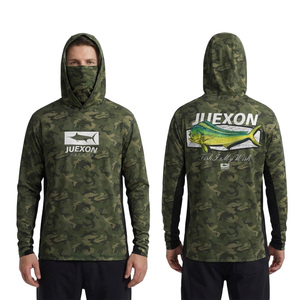 T-shirt à capuche pour <span class=keywords><strong>homme</strong></span>, imprimé camouflage forestier par sublimation, OEM ODM, respirant, protection solaire UPF 50+, imperméable, antibactérien - Product Image 1