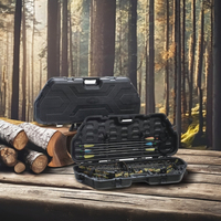 Étui à arc composé dur noir avec plume en plastique conçu pour le tir et la chasse en plein air pouvant accueillir 1 arc et 6 flèches