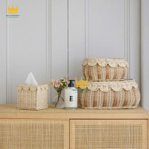 Rattan <b>Storage</b> <b>Baskets</b> Oval Shape Stackable Eco-Friendly Handwoven Multi-Purpose Organizing <b>Basket</b> Rustic Style Customized Size - Product Image 3
