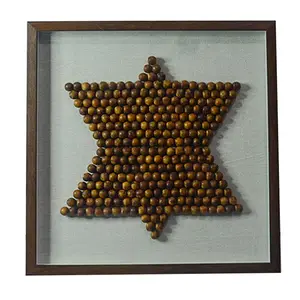 Cuadro de madera en forma de estrella de viento para decoración, pintura de pared, color de madera, 3D, personalización Manual