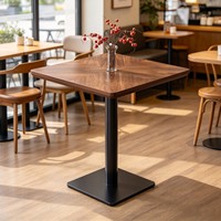 Ensemble table et chaises de style vintage américain pour café, en bois massif, table carrée pour restaurant, bar, restauration