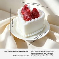 Bougie parfumée gâteau aux fruits, crème de fraise, dessert, faite à la main, en cire de soja, simulation alimentaire, cadeau parfumé