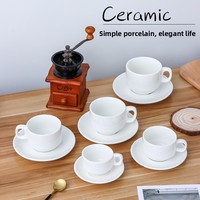 Ensemble tasse et soucoupe en porcelaine de style européen, passe au lave-vaisselle, blanc pur, créatif, pour salon de thé, hôtel, restaurant, tasse universelle