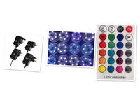 Ensemble de lumières LED décoratives étanches à changement de couleur RGB avec télécommande et chargeur