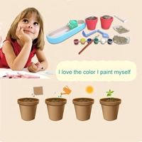 Pots de fleurs en céramique pour enfants, pièces, kit de culture, de peinture et de plante, Mini outils de bricolage, jouet artisanal