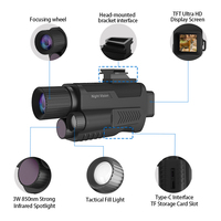 Binoculares de Visión Nocturna Ultraligeros con Aumento de 8x, Monocular con Funciones Completas, Alcance Visual Efectivo de 600 m, 4K