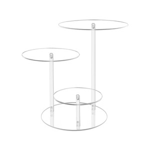 Suporte Circular Moderno de Acrílico Transparente de 3 Camadas para Bolos e Doces, Não Dobrável, para Casamentos e Festas de Aniversário - Product Image 3