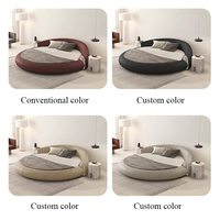 Lit rond de luxe en cuir et marbre naturel, dernier design de Shann Furniture
