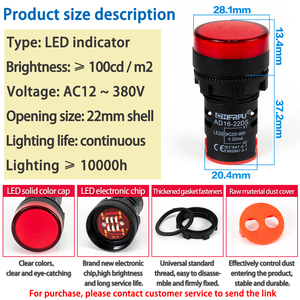 CHFRPU Nhà Sản Xuất AD16-22 Bảng Điều Chỉnh Núi 22 Mét Thiết Bị Tín Hiệu Pilot Đèn Chỉ Dẫn Đèn Led Đỏ Vàng Xanh Trắng Xanh - Product Image 4