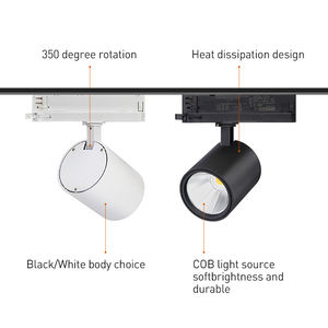 Ecolux Moderno 10W 20W 30W 40W 45W 360 Movable <span class=keywords><strong>Track</strong></span> <span class=keywords><strong>Lighting</strong></span> 5000K Cob LED Alumínio <span class=keywords><strong>Track</strong></span> Spot Light para Loja de roupas - Product Image 2