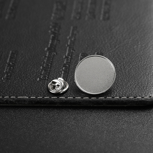 个性化别针砂砾效果印花标志胸针升华锌合金金属空白纽扣别针圆形徽章翻领别针 - Product Image 5