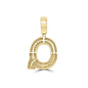 14K oro blanco diamante inicial Q collar Q letra encanto colgante lujo Varsity inicial collar rodio plateado - Product Image 5