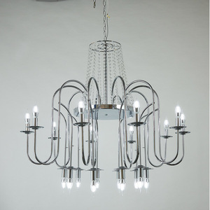 <span class=keywords><strong>Candelabro</strong></span> in metallo a 10 braccia con pavimento alto in argento trasparente personalizzato e moderno per la decorazione di un Hotel per la casa di nozze natale - Product Image 1