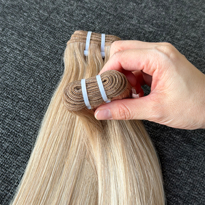 ผมต่อแท้แบบตรงธรรมชาติ B7-7-60A แบบไม่ผ่านกระบวนการ  แบบดับเบิ้ลดรอน สีบลอนด์  ขายส่งแบบมัด - Product Image 4