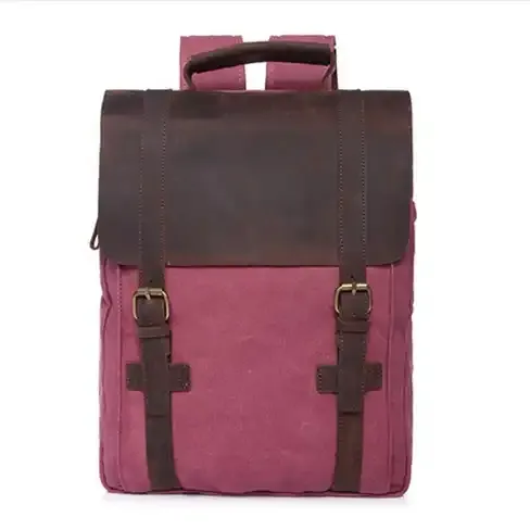 Unique canvas business girls pink rucksack good quality female male high school executive laptop backpack bag for boy university