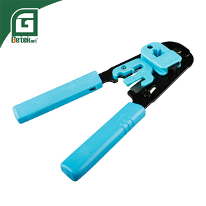 Herramienta de crimpado RJ45 GETEKnet OEM ODM para redes, pelacables eléctrico de cobre, tubo de crimpado RJ45, mango azul oscuro - Product Image 4