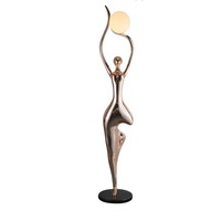 Lampe sur pied moderne abstraite en forme humaine en résine LED à température de couleur réglable et à intensité variable pour salon intérieur