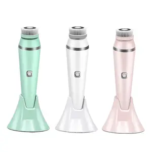 Waterproof 4 Brush Head Facial SPA Kit Rechargeable Sonic Rotary Face Cleansing Brush Pore Cleaner Deep Cleansing