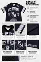 T-shirt de football rétro personnalisé Tontons avec logo, coupe ample en maille, style streetwear, vêtements oversize, t-shirt de sport court à col en V