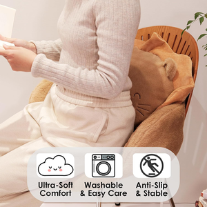 Cojín de Asiento para Silla de Oficina con Diseño de León Adorable, Felpa Marrón, Base Antideslizante, Almohada para Juegos y Coche, Cojín de Moda para Silla - Product Image 2