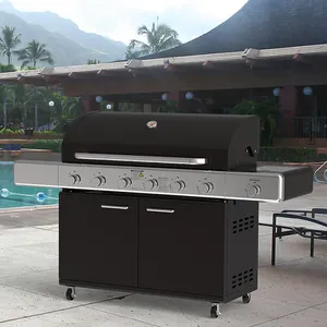 Outdoor Gas Grill Gas Charcoal Combo Combination Hybrid Gas Bbq Barbecue Grills For Outdoor Kitchen Cooking Equipment