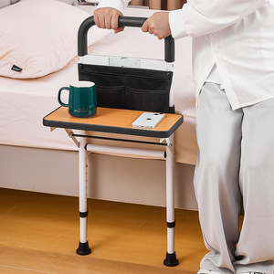 Barandilla Plegable de Acero Inoxidable con Textura de Madera para Cama de Hospital, Asistencia para Levantarse, Venta al por Mayor - Product Image 2