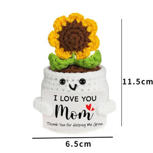 ขายส่งจากโรงงานโดยตรง ต้นไม้โครเชต์ขนาดเล็ก ดอกทานตะวัน ดอกเดซี่ กระถางต้นไม้ ของขวัญทำมือ ตุ๊กตาโครเชต์ขนาดเล็ก <span class=keywords><strong>ตลก</strong></span> สดใส ของขวัญดอกไม้โครเชต์ - Product Image 5