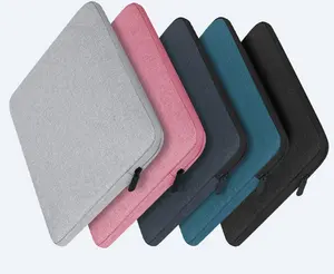 Grosir tas lengan laptop nilon poliester dengan saku ritsleting dan busa di dalam 11 13 14 15.6 17 inci casing notebook