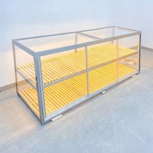 Vitrine de présentation alimentaire en <span class=keywords><strong>verre</strong></span> <span class=keywords><strong>sur</strong></span> <span class=keywords><strong>mesure</strong></span> pour pain, desserts, pâtisseries, gâteaux – Présentoir de boulangerie pour centre commercial et magasin de boulangerie - Product Image 4