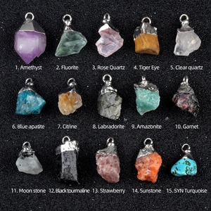 DIY kepala perak Aksesori Perhiasan batu alam Amethyst batu mentah tepi emas pengoptimalan tidak teratur liontin kristal lain kerajinan - Product Image 3