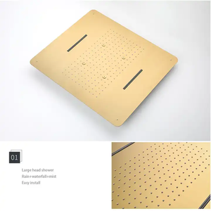 <span class=keywords><strong>AMAXO</strong></span> Vanne de dérivation de douche multifonctionnelle en or brossé, mitigeur thermostatique dissimulé en laiton, kit de vanne de contrôle de douche - Product Image 1