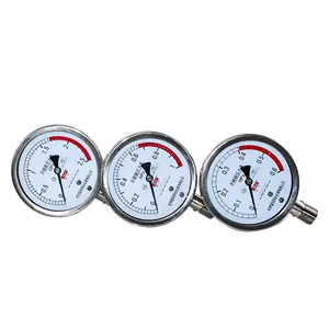 DKV All Stainless Steel 316L Pressure Gauge 0-2.5MPa NPT 1/2 BSP 1/2 M20*1.5 Medium-pressure Gauge Hydraulic Pressure Gauge