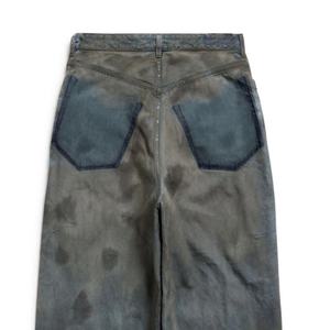 ราคาขายส่ง สามารถปรับแต่งโลโก้แบรนด์ได้ กางเกงยีนส์ทรงสลิมขาดๆ แบบวินเทจ ทำเก่า 100% ผ้าฝ้าย - Product Image 4