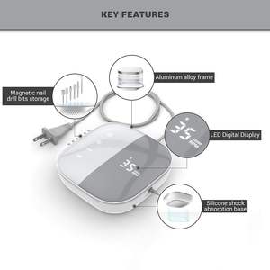 Vente en gros 2025 Ponceuse à ongles professionnelle avec 4 embouts 35000 tr/min en plastique Moteur brossé 30W pour salon - Product Image 4