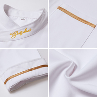 Uniforme de chef noir en taille XL, veste de cuisine régulière Cannes, uniforme de chef de restaurant, conception de logo personnalisé, ensembles d'uniformes de chef tendance