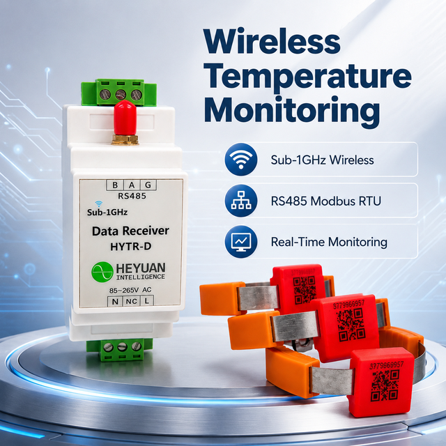 Battery Free Wireless Temperature Sensor for Railway Power Supply Switchgear Cable Joint Overheat Alarm