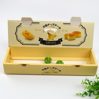 Boîte en Carton pour Dessert pâtisserie jaune, vente en gros, pliable, supermarché, stockage de détail, boîte d'emballage de gâteau au fromage sucré
