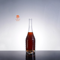 Bouteille à col étroit de 750 ml avec motifs ondulés, idéale pour l'emballage de vin de fruits, vin mousseux, brandy et autres cadeaux