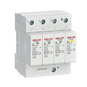 อุปกรณ์ป้องกันไฟกระชาก Delixi DZ47sY-II TVS 20kA 40KA 65KA 3P+N 385V - Product Image 1