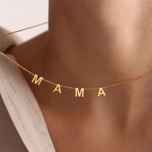 Tùy chỉnh thép không gỉ Mama Tên Vòng cổ tùy chỉnh cá nhân thư Choker Vòng cổ mặt dây chuyền tên nơi trang sức dropshipping - Product Image 5