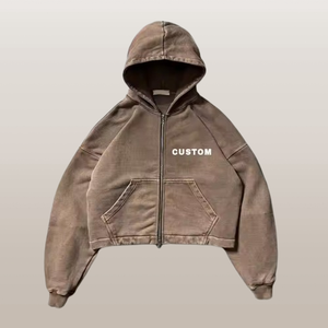 Custom Cropped <strong>Zip</strong> Men's Hoodies Manufacturing Double Zipper Hoodies <strong>Zip</strong> <strong>Ups</strong> Oversized Blank Heavyweight <strong>Zip</strong> <strong>up</strong> Hoodie - Product Image 1
