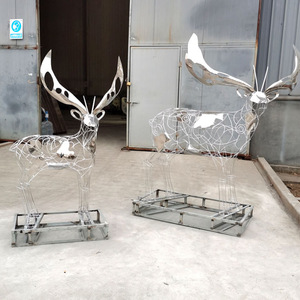 Escultura de Ciervo Hueco Jiahua de Acero Inoxidable para Jardín, Figura de Animal para Montar en el Suelo, Decoración Navideña Hecha a Mano - Product Image 2