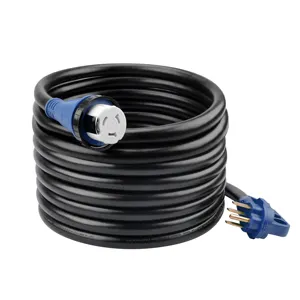 50amp giro cable de alimentación 6/3 + 8/1AWG de adaptador de cable STW NEMA 14-50P SS 2-50R