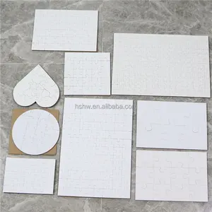 益智玩具升华毛坯可打印中密度纤维板拼图制造商定制25件高品质定制标志白色pe袋