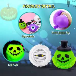 Jincan 2024 Vente en gros de balles lumineuses d'Halloween, jouets moelleux à presser, jouets fantaisie en forme de crâne monstre pour filles - Product Image 6