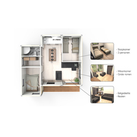 Maison de vacances modulaire préfabriquée en conteneur de 20 pieds, norme européenne, pour projet de chalet de villégiature ou maison secondaire en France