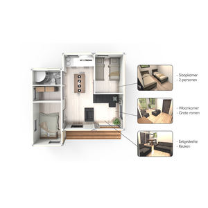 Maison de vacances modulaire préfabriquée en conteneur de 20 pieds, norme européenne, pour projet de chalet de villégiature ou maison secondaire en <span class=keywords><strong>France</strong></span> - Product Image 4